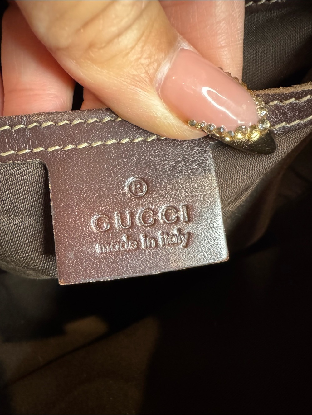 Gucci Tan & Dark Brown GG Canvas Crossbody Ba - Picture 13 of 16